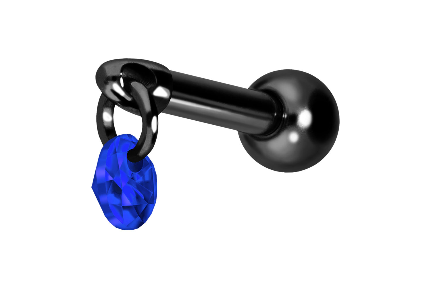 Titan Ohrpiercing mit Innengewinde RUNDER KRISTALL